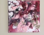 Abstract art Large canvas art Contemporary art Graffiti decor Burgundy Tan Black Pink  Action painting Original Pop art 24x24 canvas