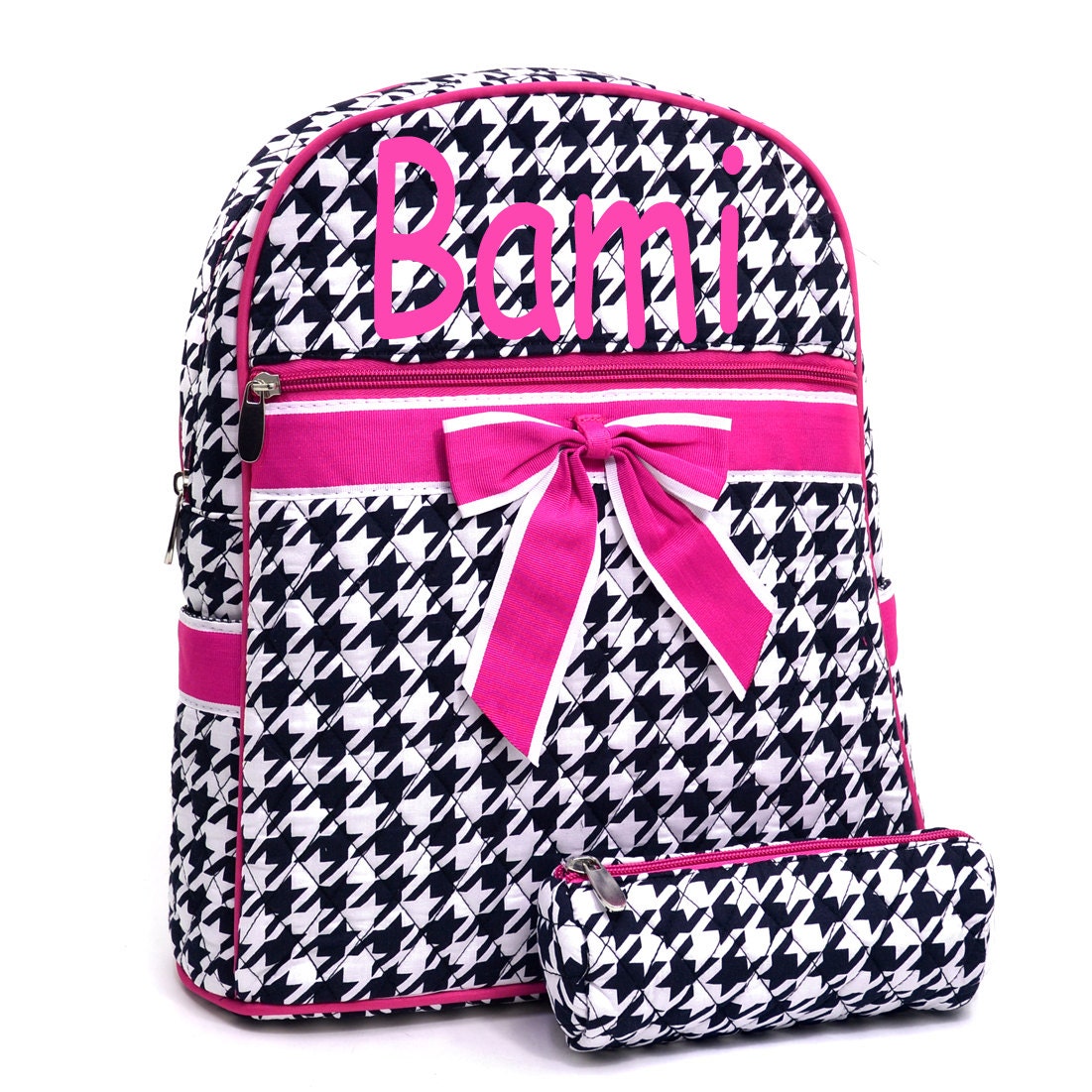 Monogram Backpack/ Personalized houndstooth by sewsassybootique