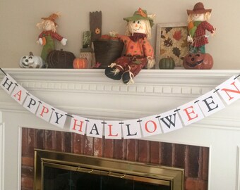 Happy Halloween banner, halloween decor, Halloween banner, halloween decoration, fall decor, fall decorations, fall banner, halloween party