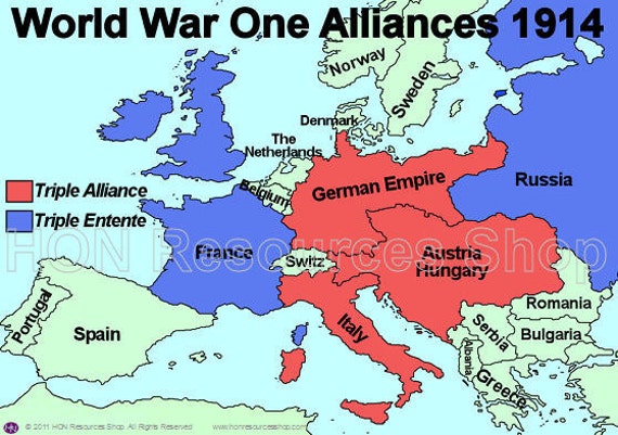 World War I Alliances Map