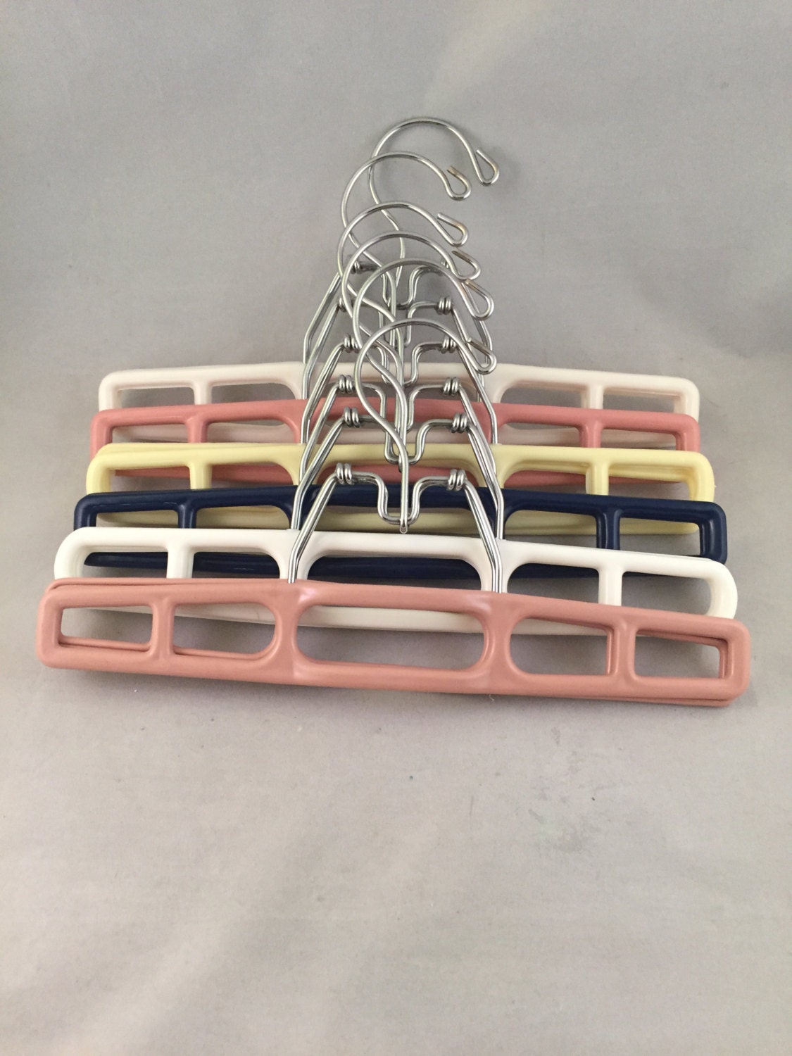 Plastic Multi Colored Clamp Style Pant Hanger Skirt Hangers Set of 6
