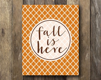Fall Wall Decor - Instant Download Printable - Fall is Here - Fall Home Decor - Fall Printables