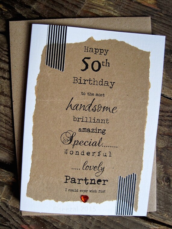 Items similar to 50th Birthday Card for Husband, Handsome Brilliant ...