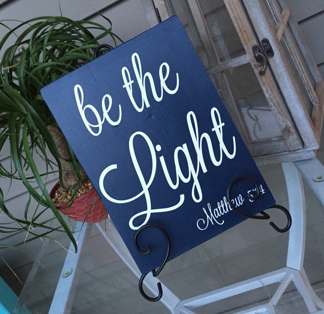 Be the Light Bible Verse Plaque by FreshGingerDesigns on Etsy
