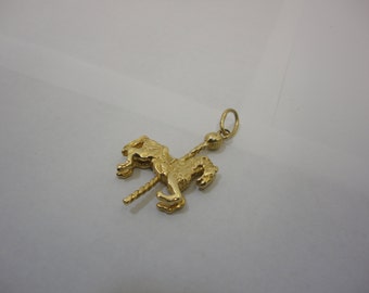 Vintage - Unique - 14k Solid Yellow Gold 3D Carousel Pendant - One of a Kind - Heavy