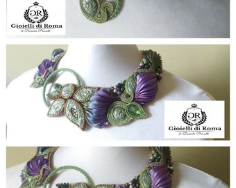 Collar with silk shibory