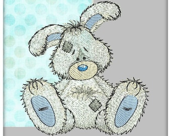 Bunny - machine embroidery design for Baby and Children of a series of "Old Toy"