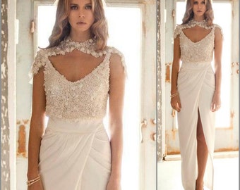 2 Piece Wedding Dress, sequin wedding dress, Two Piece Wedding Dress, Unique wedding dress, bridal gown, Bridal dress, sequin Top