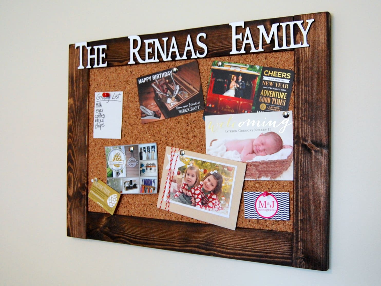 Rustic Personalized Cork Bulletin Board 18 x 24