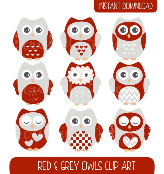 owl clip art red - photo #20