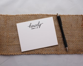 Howdy Flat Notecard - Gold or Silver