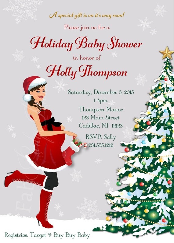 Christmas Baby Shower Invitation - Holiday Baby Shower ...