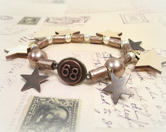 Stars N' Steam Beaded, Charm Steam Punk Bracelet