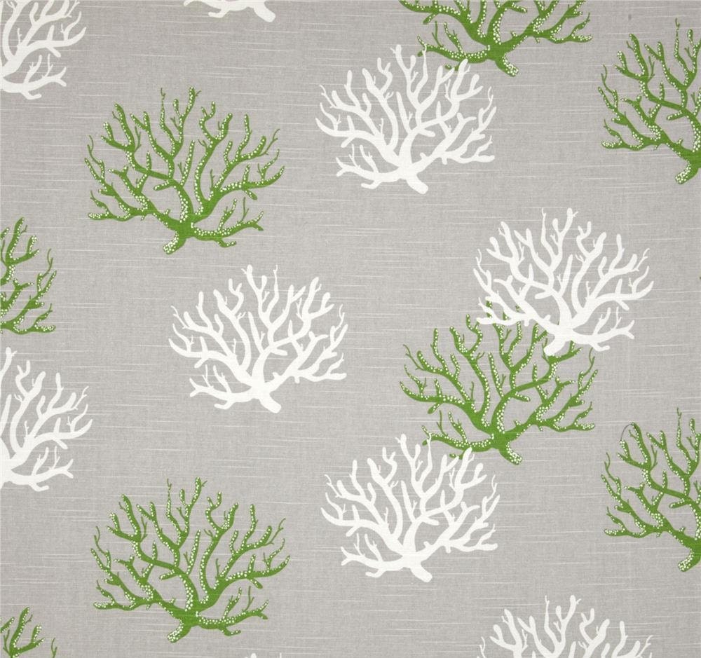 Coastal Grey & Green Fabric by the Yard Designer by CottonCircle