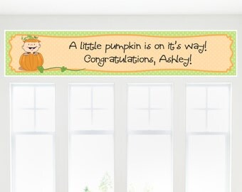 Little Pumpkin Banner for Baby Shower or Birthday Party - Caucasian