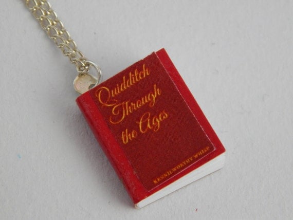 Quidditch Through the Ages Harry Potter Inspired Book Necklace