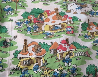 Smurfs twin flat sheet bright and sharp