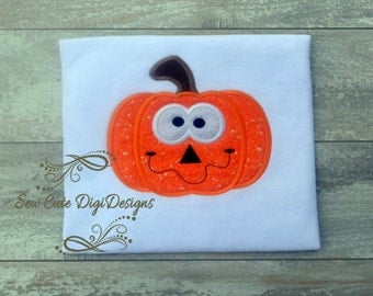 Adorable Halloween Pumpkin Applique Design