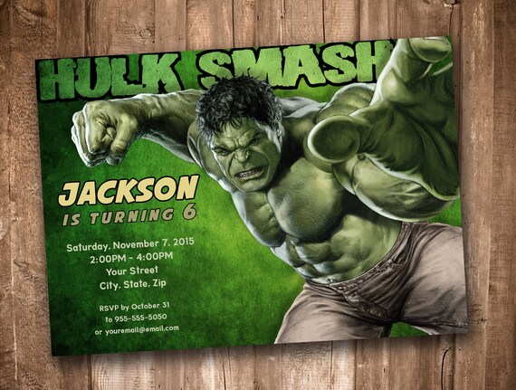 Hulk Birthday Invitations 10