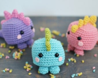 Dinosaur Crochet Pattern. Mini Dinosaur Amigurumi Crochet Pattern. Dinosaur Amigurumi Pattern. Dinosaur Downloadable PDF Crochet Pattern