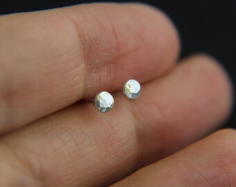 Tiny Silver Dot Earrings, Tiny Fine Silver Stud Earrings, Small Silver Dot Stud Earrings, Tiny Silver Dots