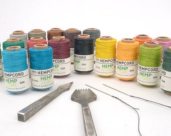 0.7mm Solid Hemp cord (Waxed Twine Color) High Quality Hemp Cord, Diameter 0.7mm- Length 50m(54.6 yd) -MLT-838