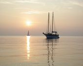 Soft spring sunshine: seascape_"A dot on the i"_wallpaper for immediate download_sunset sea_summer_Riviera