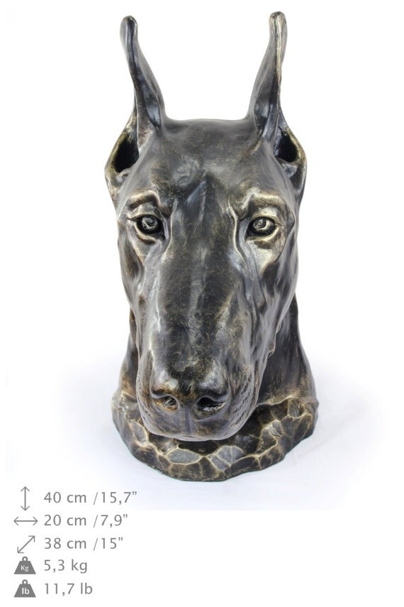 doberman head statue