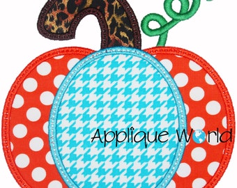 Halloween Chunky Pumpkin Applique Design-Instant Digital Download -Machine Applique Embroidery -Kid Applique Pattern. Halloween Applique.