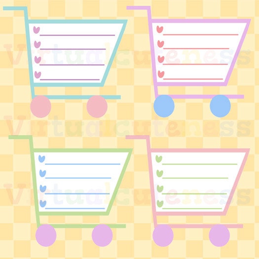 Shopping Cart Shopping List Clipart Grocery List Printable