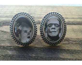 Pair of Frankenstein And His Bride Pair Small Rings.