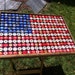 Beer Bottle Cap Art American Flag Stained Background