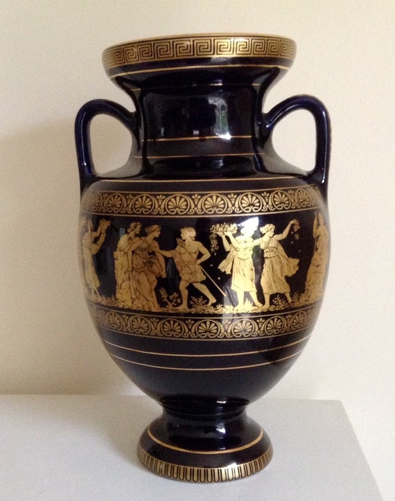 Vintage I SPYROPOULOS Urn Vase Made in Greece Grecian Design