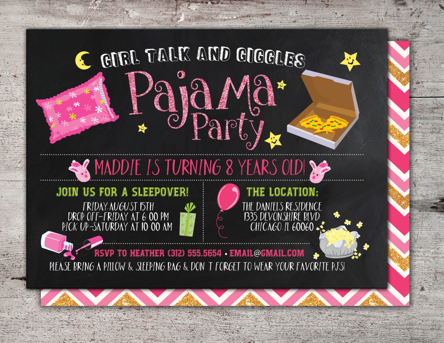 Girls Sleepover Party Invitations 7