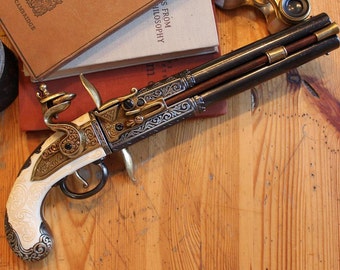 Steampunk Engraved Pepperbox pistol prop Assassin's Creed