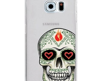 Fire Skull Galaxy S6 Case, clear galaxy s4 case, silicone galaxy note 4 case, heart slim galaxy case, plastic phone case, cool iphone case