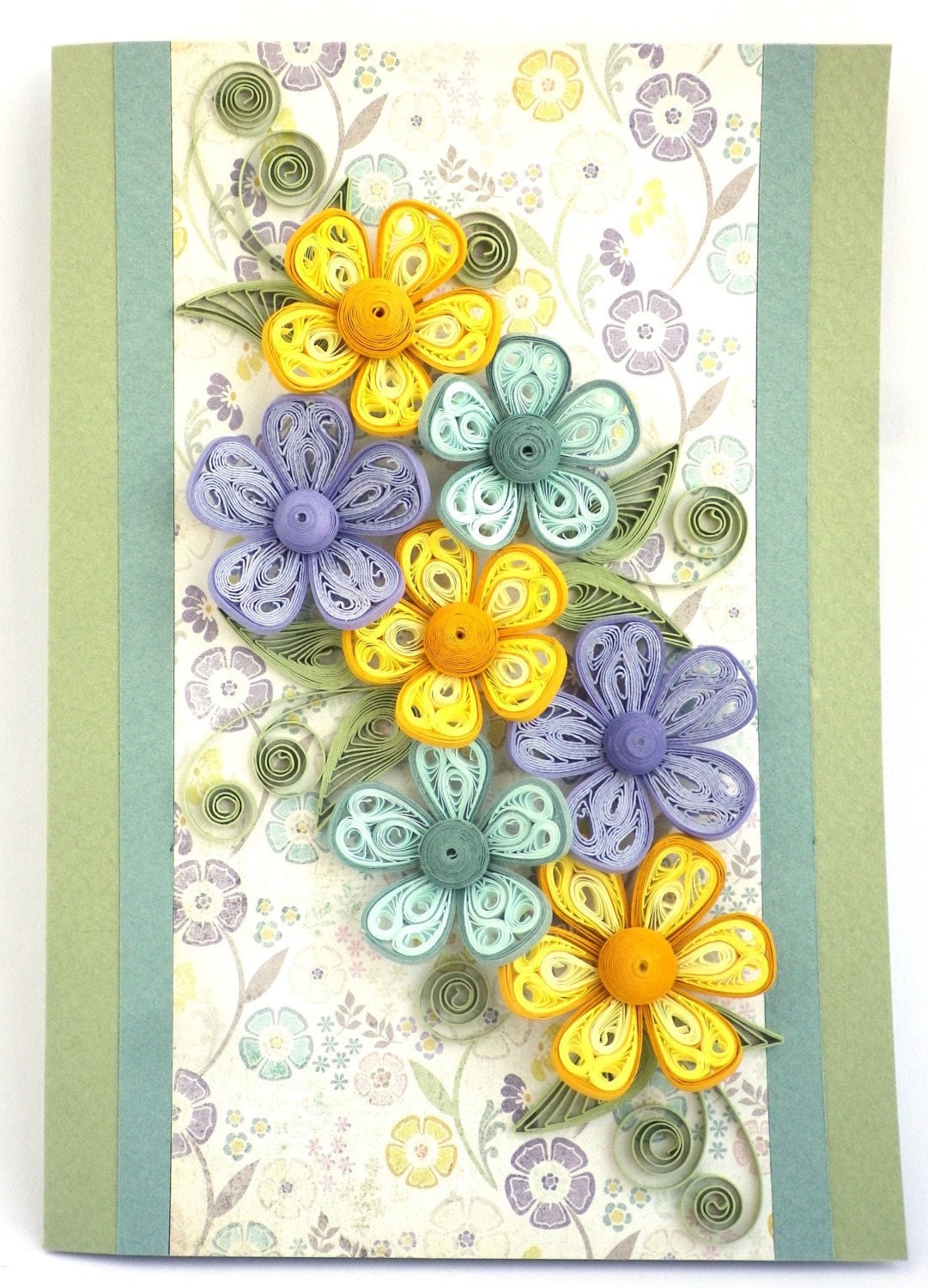 Quilling Greeting card in mauve lilac pastel colors for any