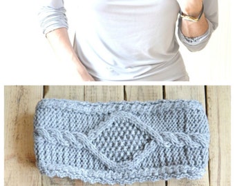 Knit headband Ear warmer giftIforIher knitted headband Womens headband Winter headband Cable knit headband Headwrap womens Crochet headband