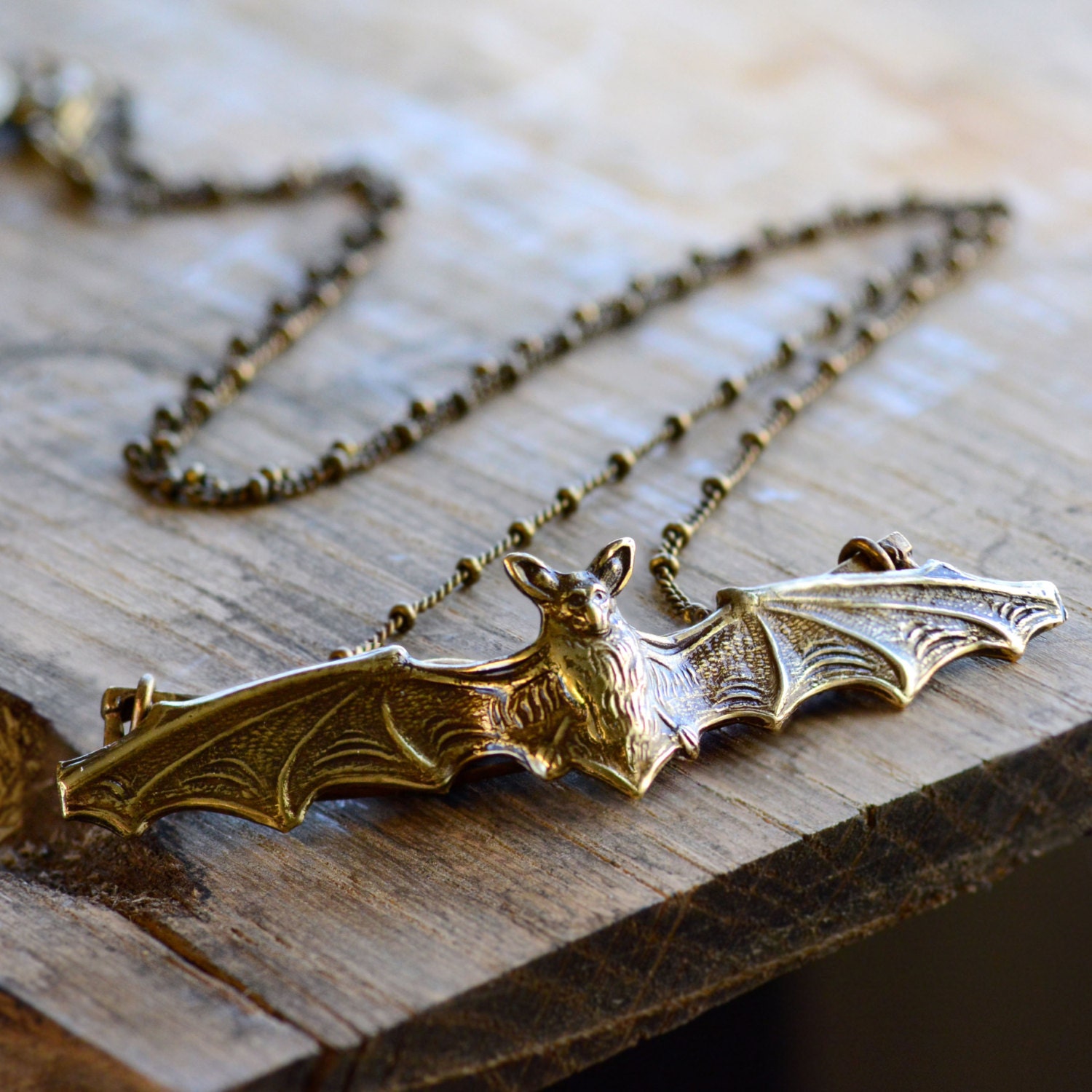 Bat Necklace Bat Jewelry Bat Pendant By Shelleycooperjewelry