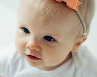Felt Bow Headband, Baby Girl Headband, Nylon Headband, Girl Headband