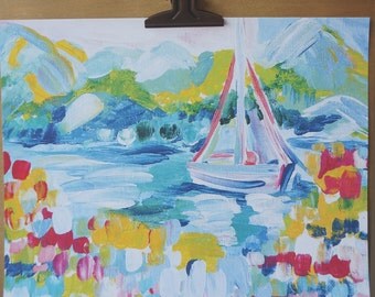 Blue Sailboat