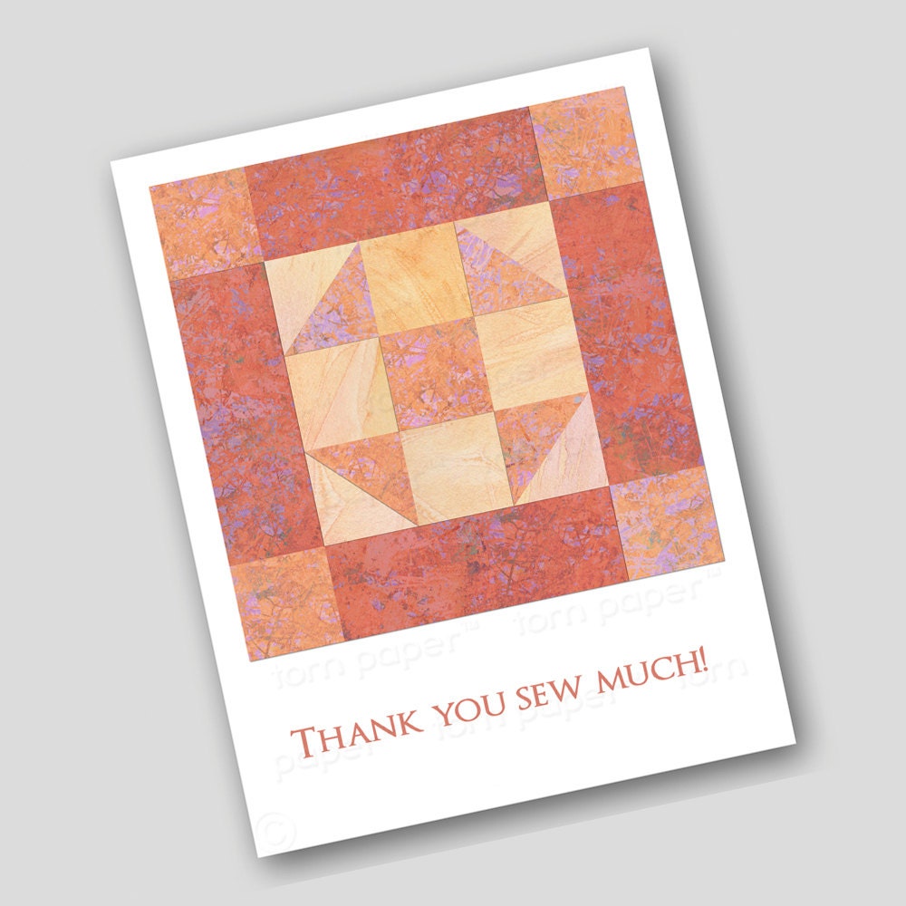 THANK YOU Note Cards For Quilt Lovers 2 Patchwork Quilt