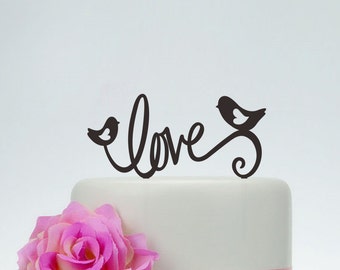Love Cake Topper,Love Birds Cake Topper,Wedding Cake Topper,Personalized Cake Topper,Wedding Decoration,Custom Cake Topper P125
