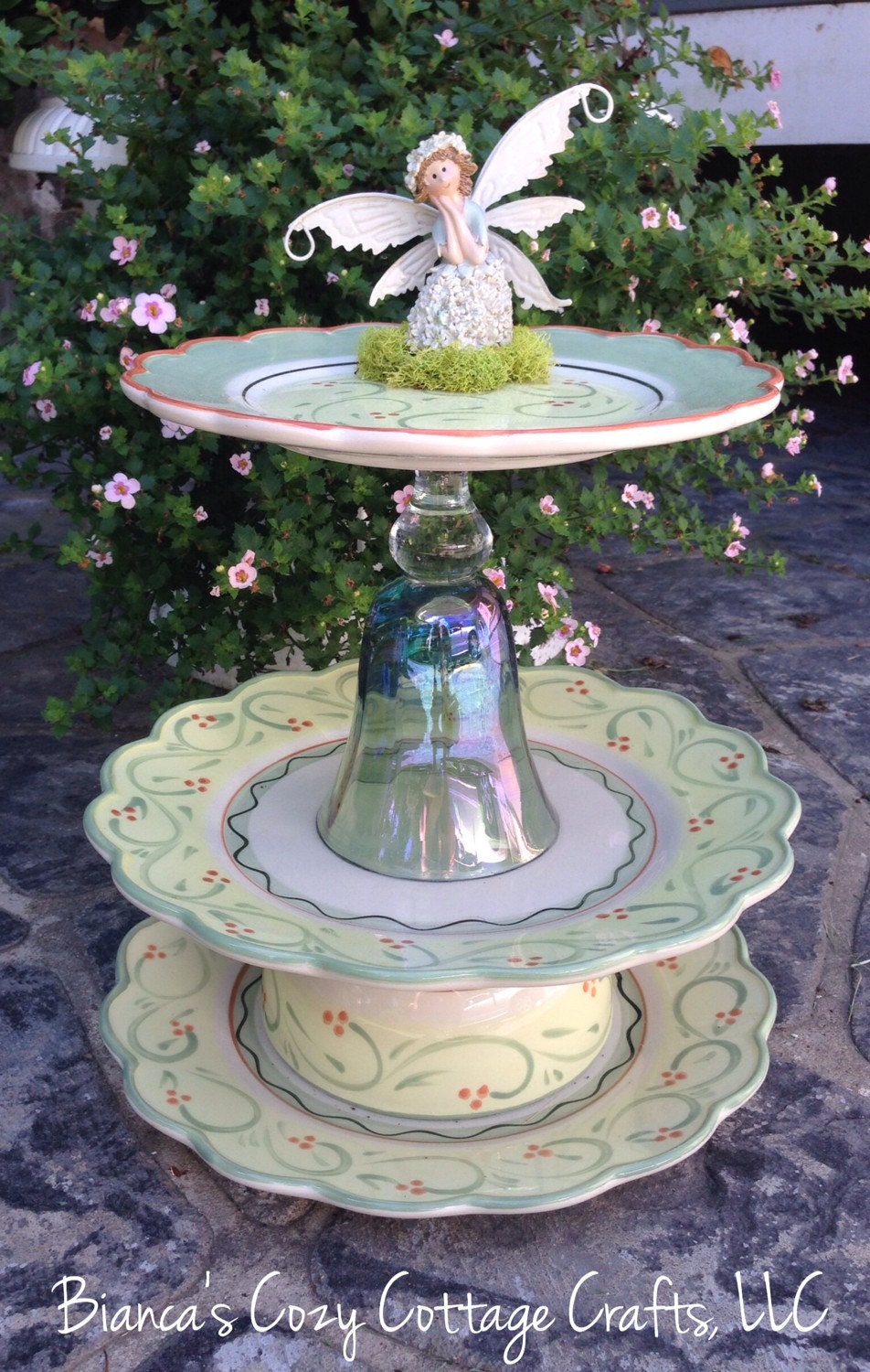 Fairy bird bath garden whimsy bird feeder garden totem