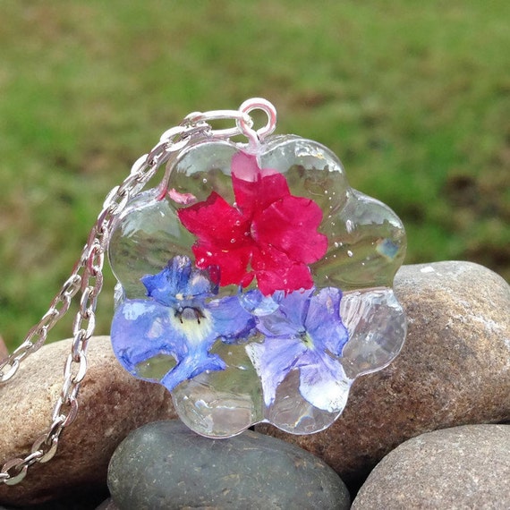 Dried Spring Flowers in Clear Resin Real Flower by ByAubree