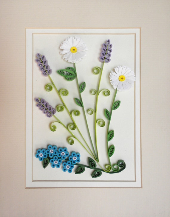 Quilling spring flowers wall hanging - hand crafted home décor