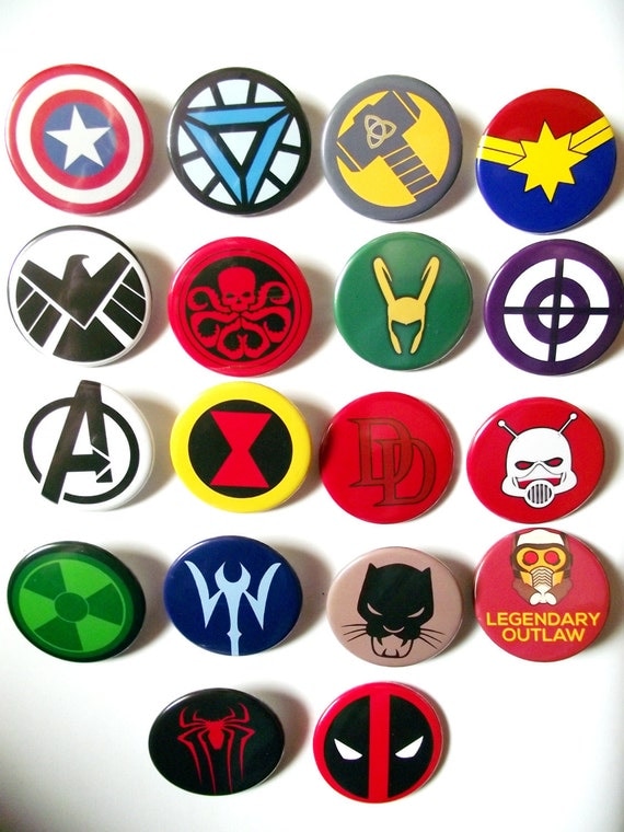 Marvel Badges Heroes And Villainsavengers Badges X18