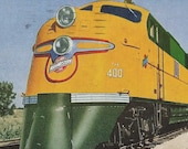 400 Fleet Vintage postcard Chicago and North Western Line Streamliner  Vintage Trains Paper Ephemera FREE SHIPPING