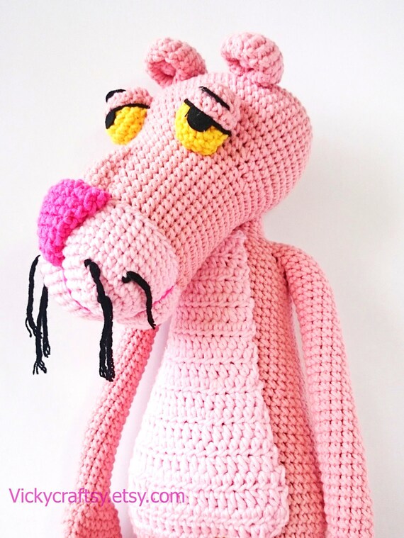 Handmade Crochet Pink Panther Pink Panther Plush Toy Stuffed