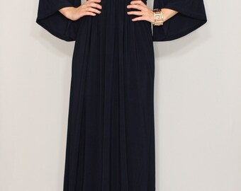 Navy blue dress Maxi dress Kimono dress Women Kaftan dress